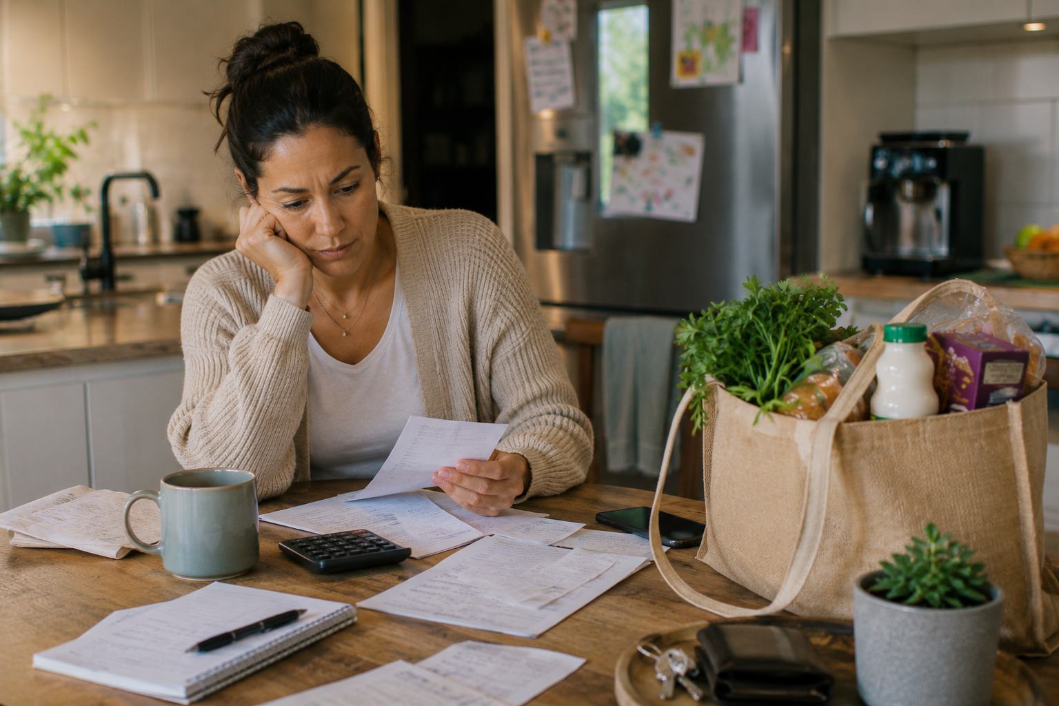 Woman Budgeting at a table